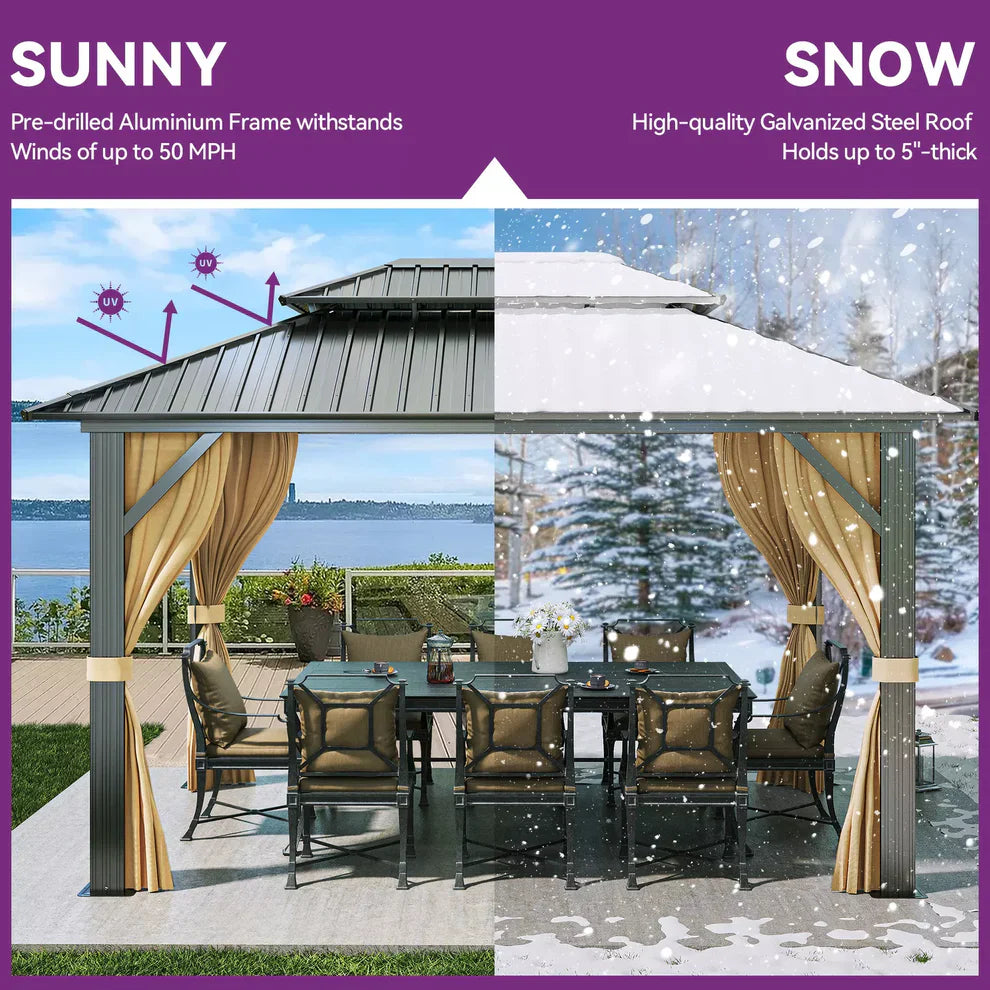 TOPPER Outdoor Patio Hard Top Gazebo
