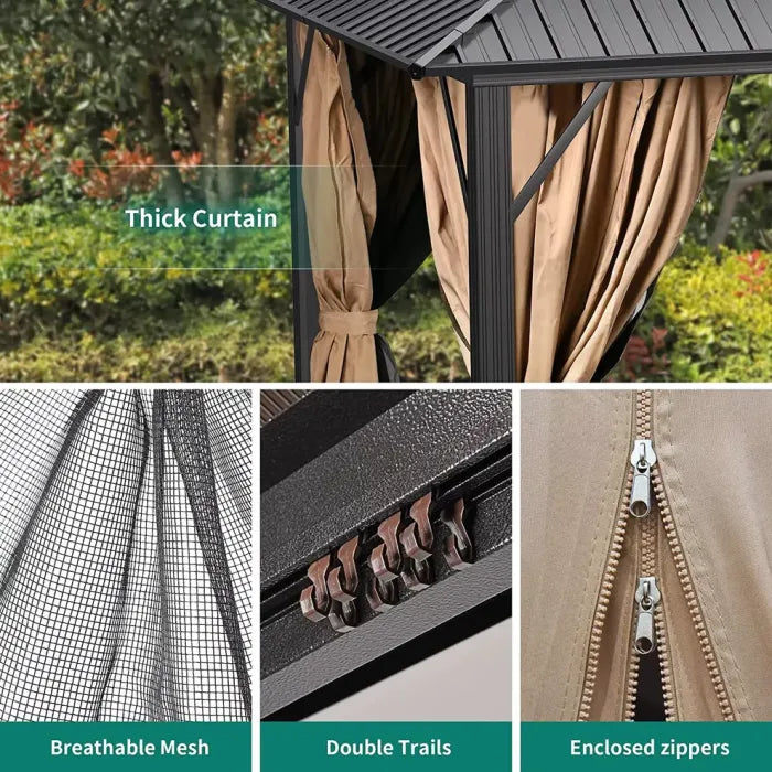 TOPPER Outdoor Patio Hard Top Gazebo